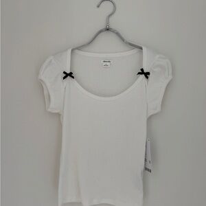 Kimchi Blue Fitted Cut Out White Black Tee